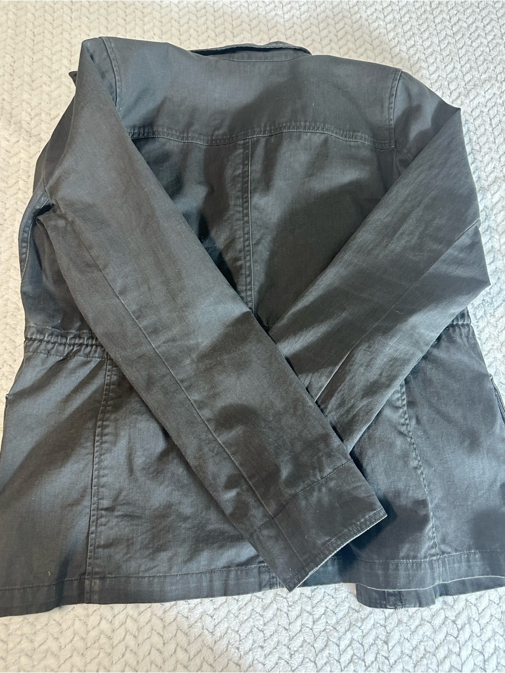 J.Crew Relaxed Boyfriend Field Jacket Dark Olive Green Med Cotton Utility Coat - Picture 3 of 4